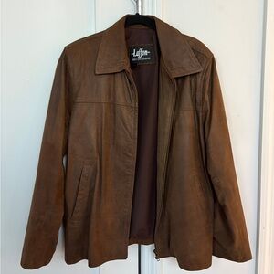 Chocolate brown leather jacket custom made